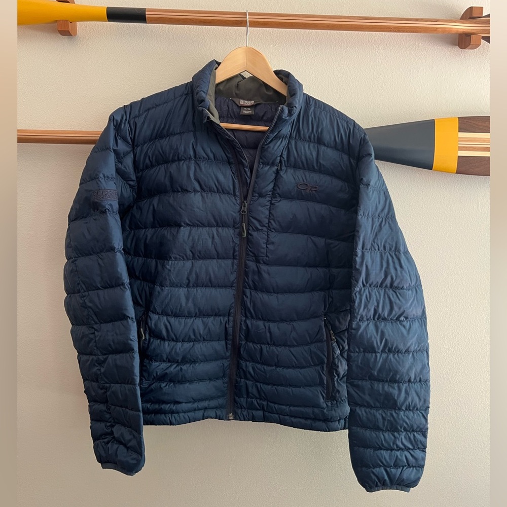 Outdoor Research Blue Puffer Jacket Lightweight Quilted Design